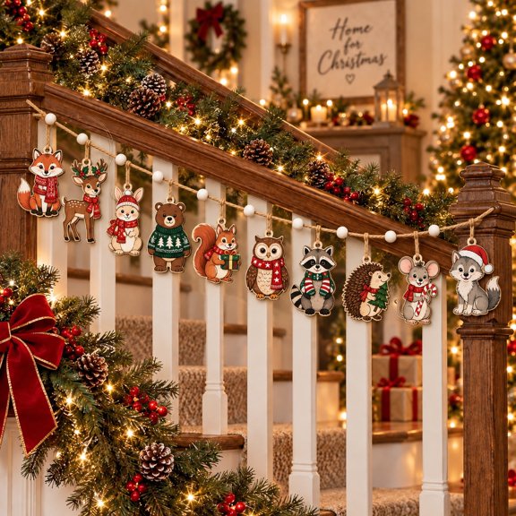 Whimsical Garland Woodland Christmas Friends