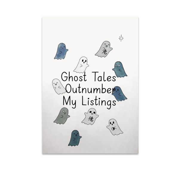 Whimsical Ghost Art - Folklore Humor Enthusiast - 13x19 Poster Print