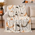 thumbnail image 1 of Whimsical Ghosts fantasy character Hats autumn celebration, Warm Flannel Blanket for Living Room and Family Room, Festive autumn celebration Scene, Art Lovers autumn celebration Gift, 1 of 9