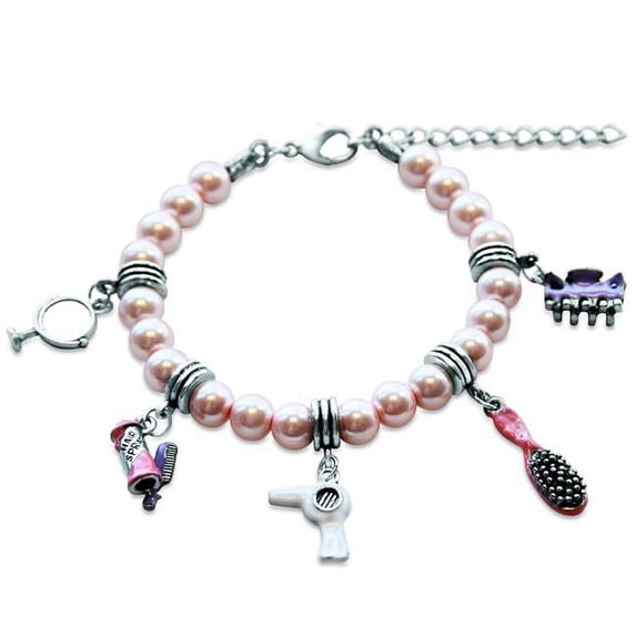Whimsical Gifts 1403S-BR Beautician Charm Bracelet In Silver