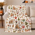 thumbnail image 1 of Whimsical Gingerbread House Candy Pattern Christmas, Festive Holiday Scene, Warm Flannel Blanket for Living Room and Reading Nook, Art Lovers Christmas Gift, Festive Home Decor, 1 of 9