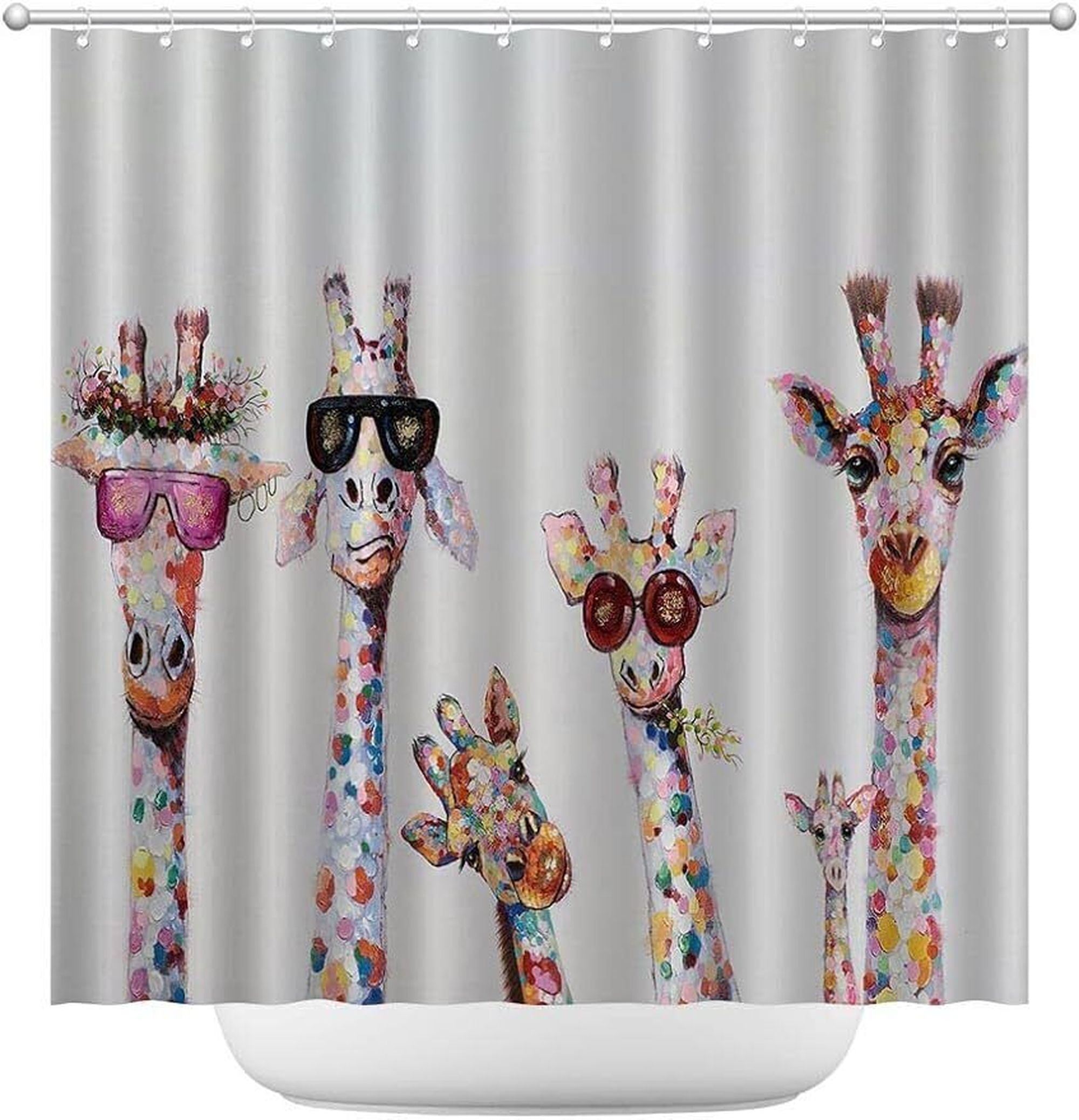 Whimsical Giraffe Shower Curtain Set Add Playful Charm to Your