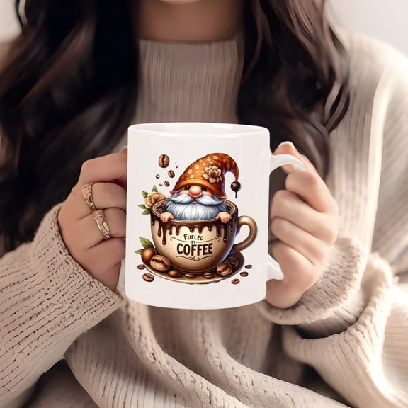 Whimsical Gnome Coffee Mug - Insulated Ceramic Cup With Charming Coffee-Themed Design, Perfect For Holiday Gatherings & Gifts, Coffee Bar Accessories