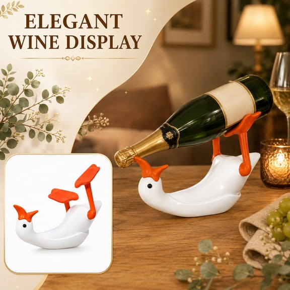 Whimsical Goose Wine Bottle Holder, Funny Tabletop Wine Display Rack for Kitchen, Dining, Bar, Novelty Gift, Countertop Bottle Stand for Home Decor