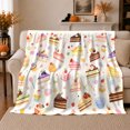 thumbnail image 1 of Whimsical Halloween Bakery Watercolor, Festive Halloween Scene, Warm Flannel Blanket for Kitchen and Dining Room with Detailed Artwork, Art Lovers Halloween Gift, Festive Home Decor, 1 of 9