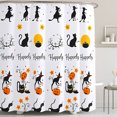 thumbnail image 1 of Whimsical Halloween Shower Curtain Pumpkins Design Fun & Festive Bathroom Décor, 1 of 5