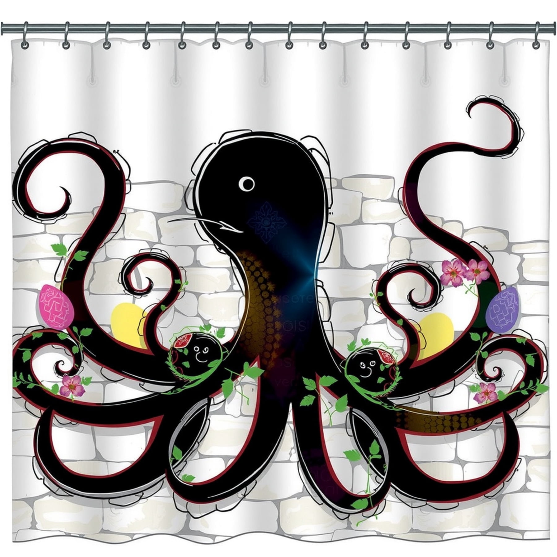 ABONAN Halloween Shower Curtain - Funny Ghost Design, 180x70 Inches, Fabric With Hooks