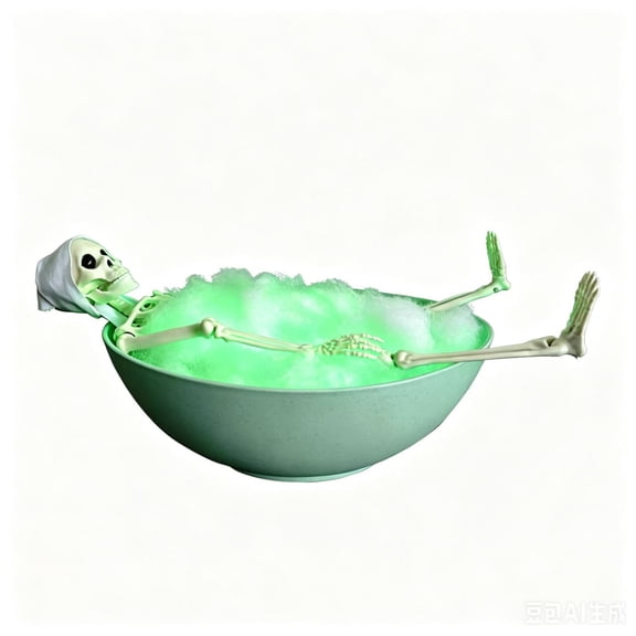 Whimsical Halloween Skeleton Bathing Decor Ornament, Durable Resin Spooky Tabletop Ornament for Bathroom, Office and Halloween Party Display