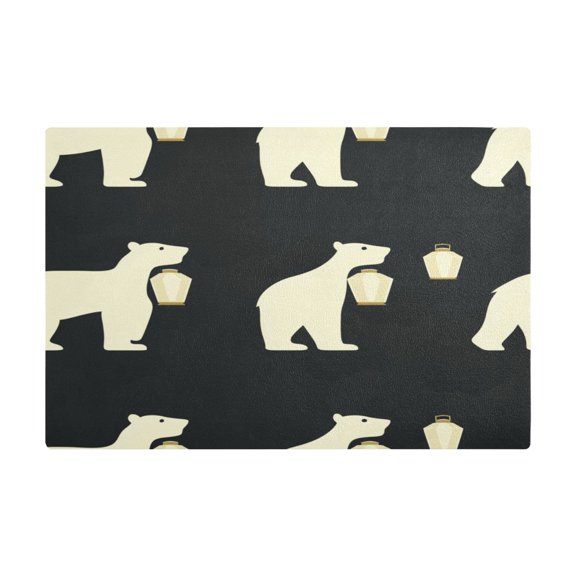 Whimsical Hand Drawn Bears Coffee Machine Mat Kitchen Dish Drying Matst Absorbent Water 11.8''x17.7''