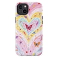 thumbnail image 1 of Whimsical Heart and Butterfly Phone Case, Colorful Pastel Swirl Art iPhone Cover, Artistic Fantasy Aesthetic Protective Case for iPhone 16 15 14 13 12 11 Plus Pro Max Mini, 1 of 6