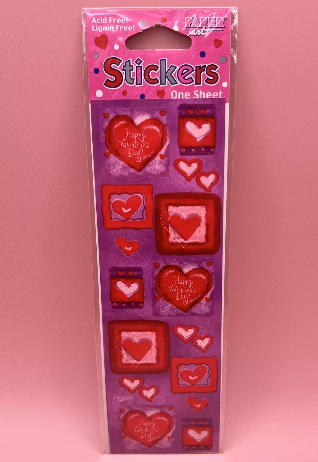 Whimsical Hearts Pink Red Valentine'S Day Holiday Party Favor Scrapbook Stickers