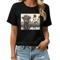 thumbnail image 1 of Whimsical Highland Cow & Sunflower Graphic Tees Womans T shirt Black/White S-5XL Shirts Country Nature Tops, 1 of 4