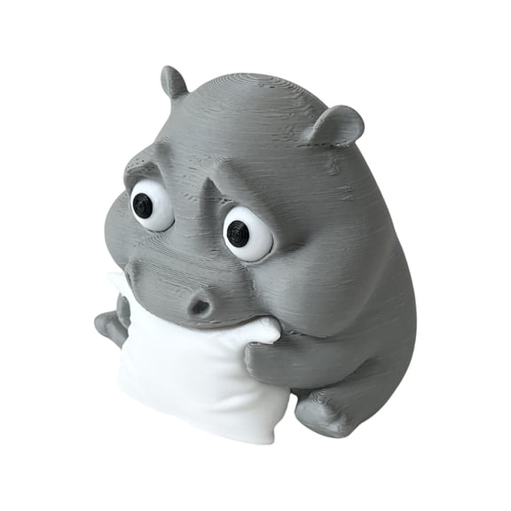 Whimsical Hippo Sculpture Craftwork Modern Interior Decor For Nursery Bedside Display
