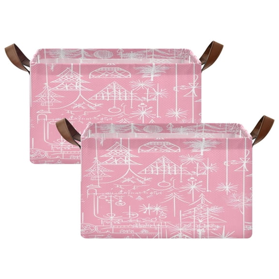 Whimsical Holiday Designs 16.9x11.4x10in Foldable Open Home Storage Bins Durable Water Resistant Shelf Baskets