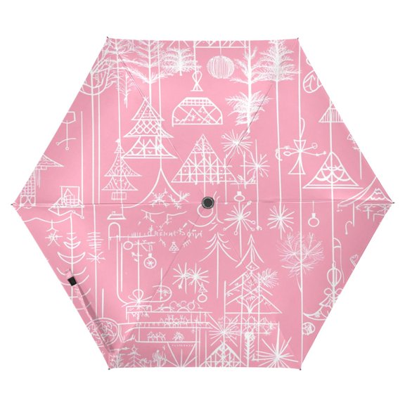 Whimsical Holiday Designs Folding Umbrella UV50+ Waterproof Sun Protection Auto Open Close Compact Fiberglass Frame