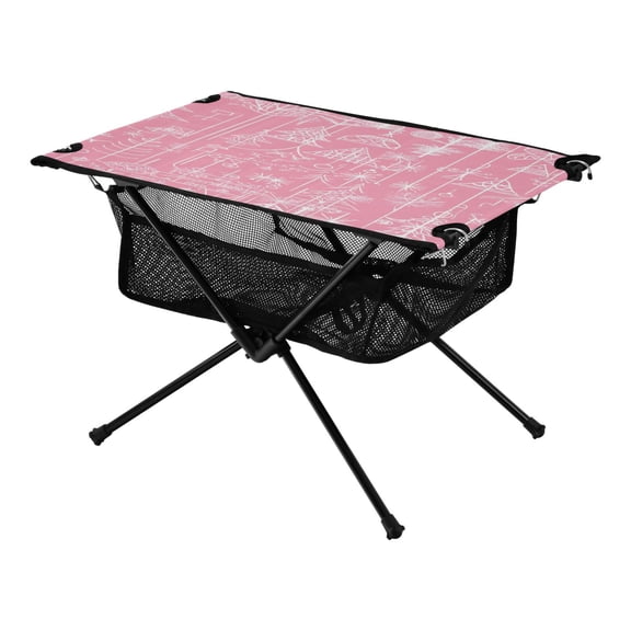 Whimsical Holiday Designs Galaxy Pine Tree Xmas Painting Christmas Kids Camping Tables Folding Table for Children 23.6x15.7in 600D Oxford Fabric 110lb Capacity