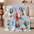 thumbnail image 1 of Whimsical Holiday Hot Air Balloon Scene Cheerful Festive, Festive Holiday Scene, Warm Flannel Blanket for Cabin and Lodge, Art Lovers Christmas Gift, Festive Home Decor, 1 of 9