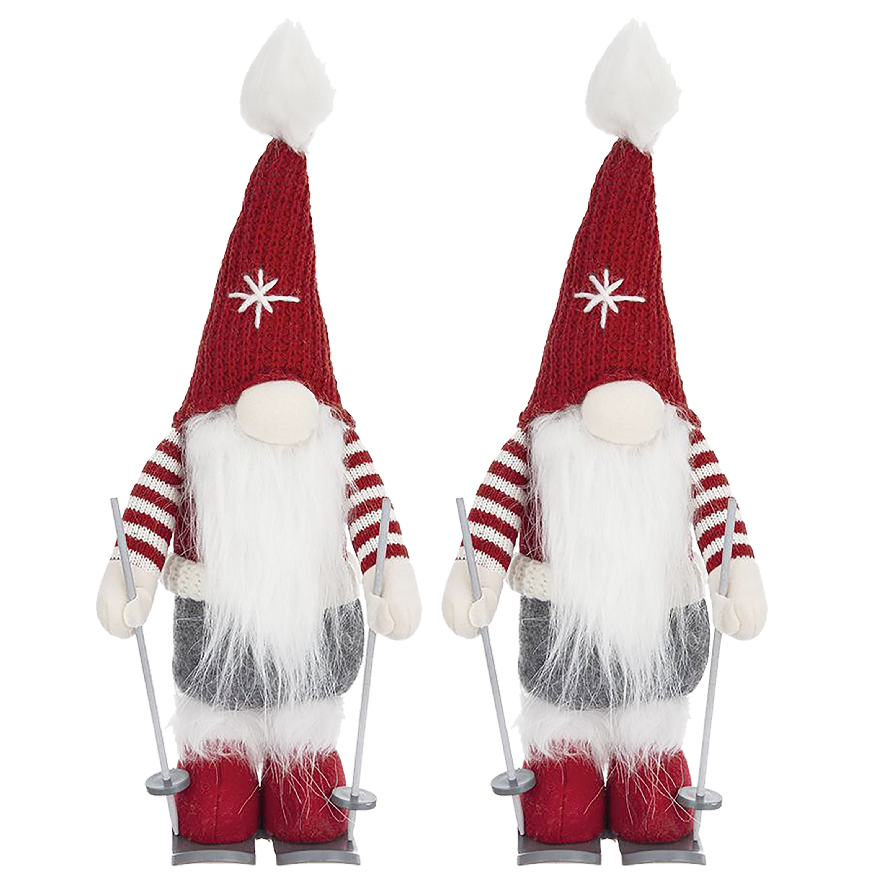 Whimsical Holiday Polyester Gnome Ornament Set Eye-Catching Decorative Accent Tabletop Mantel Shelf Display