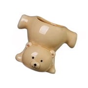 Whimsical Inverted Bear Design Ceramic Planter For Home Office Gardening Decor