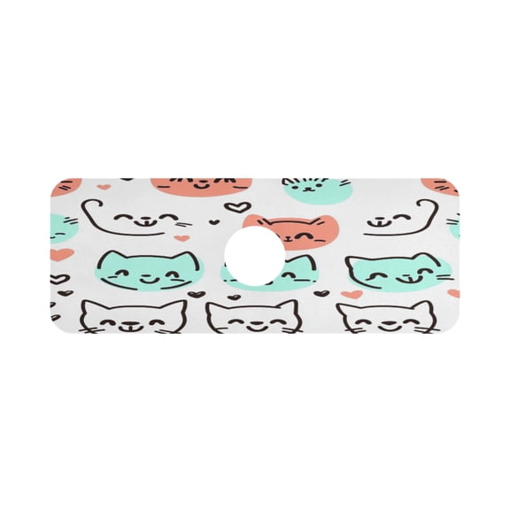 Whimsical Kittens Single Compact Faucet Drying Pad 14.7x5.4in Absorbent Mat for Small Sinks, Vanity Countertops
