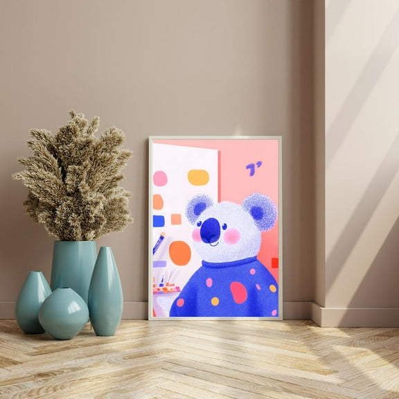 Whimsical Koala Art Print, Adorable Koalacolorful Animal Vibrant Nursery Decor, Playful Kids Print Wall Art, Modern Wall Decor, 8x12 UNFRAMED