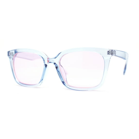 Whimsical Light Breezy Color Hipster Thin Horn Rim Sunglasses Blue - Pink