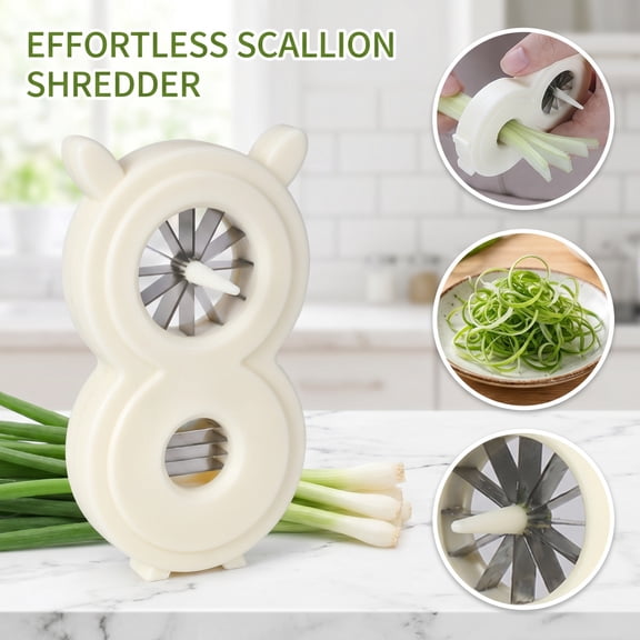 Whimsical Manual Vegetable Slicer, Electric Scallion Shredder Alternative Multi-Blade Cutter, Compact Green Onion Shredder For Professional Ramen Garnish Sunday Meal Prep, Forest Green, 1 Pack