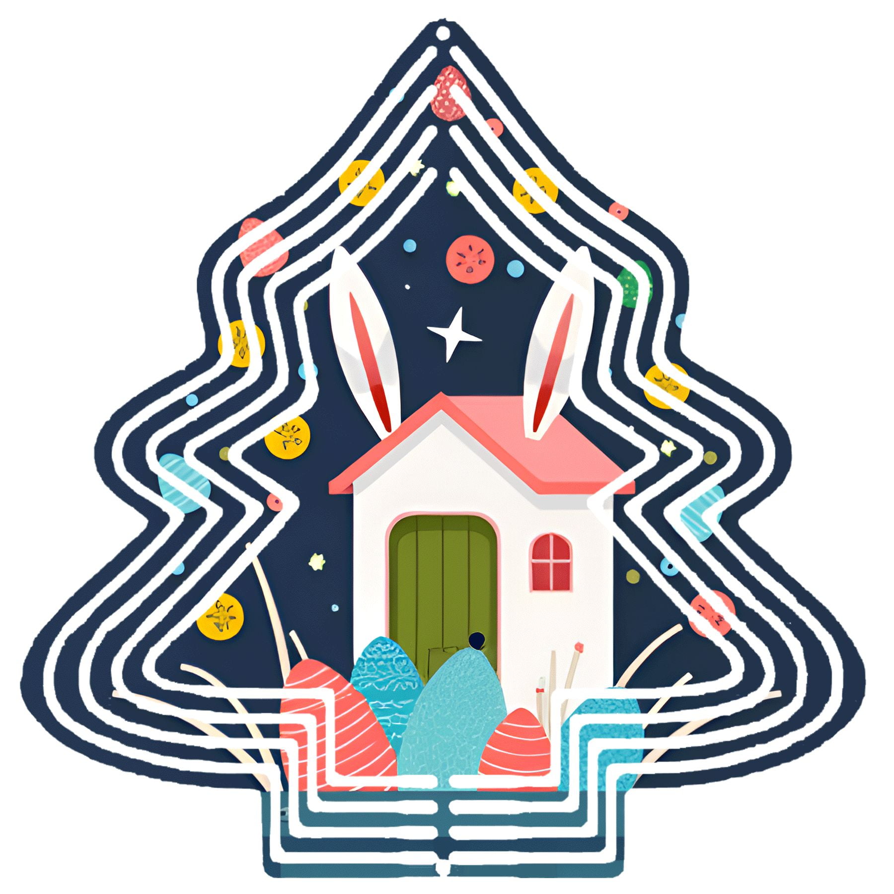 Whimsical Metal Hanging Christmas Tree Wind Spinner - Colorful Festive ...