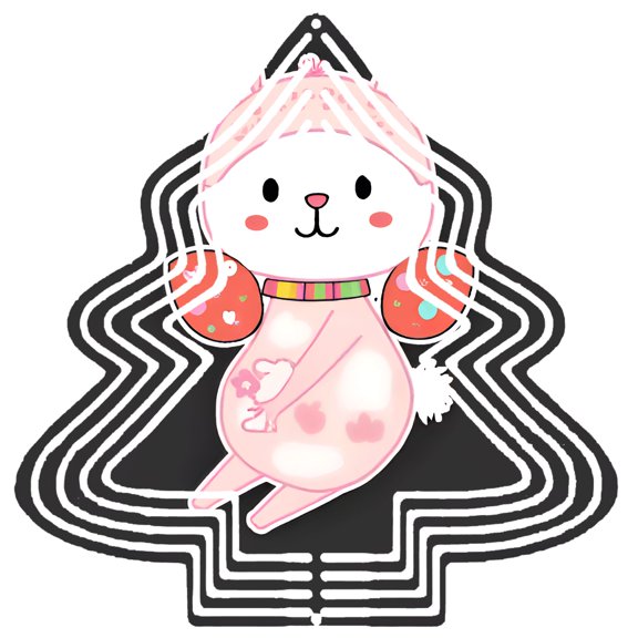 Whimsical Metal Hanging Christmas Tree Wind Spinner - Colorful Heart Pattern Design for Festive Garden Decor