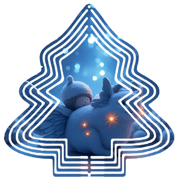 Whimsical Metal Hanging Christmas Tree Wind Spinner - Enchanting Garden Decor with Festive Patterns and Sparkling Design