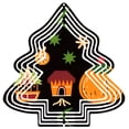 thumbnail image 1 of Whimsical Metal Hanging Christmas Tree Wind Spinner - Festive Design with House Star Candy Fruit for Garden Decor, 1 of 7