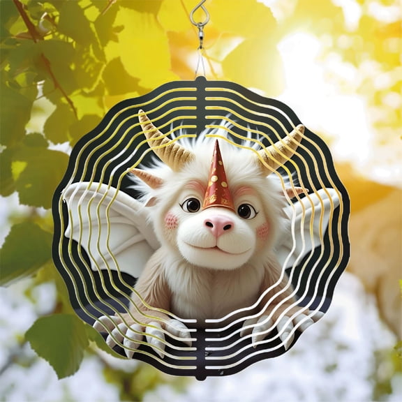 Whimsical Metal Hanging Wind Spinner with Sound Wave Design - Charming Wind Chimes for Enchanting Yard and Garden Decor