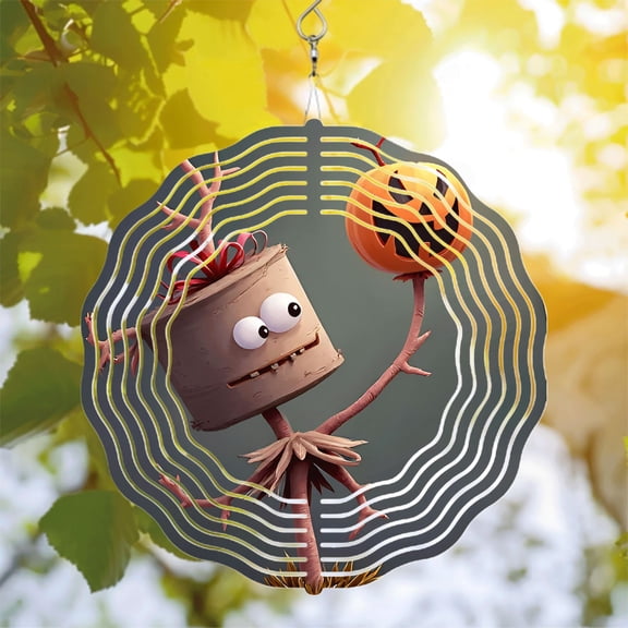 Whimsical Metal Hanging Wind Spinners & Chimes - Dynamic Circular Patterns for Yard & Garden Decor Perfect for Festive Vibes