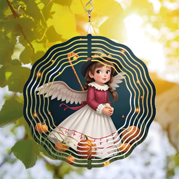 Whimsical Metal Hanging Wind Spinners & Chimes for Yard & Garden - Enchanting Circular Patterns for Magical Outdoor Decor