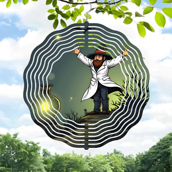 Whimsical Metal Hanging Wind Spinners & Chimes for Yard & Garden - Enchanting Patterns Magical Glow Perfect Outdoor Decor