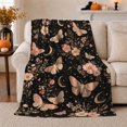 thumbnail image 1 of Whimsical Moth Wildflower Design Mystical, Festive Botanical Garden Scene, Warm Flannel Blanket for Sunroom and Reading Nook, Garden Lovers Housewarming Gift, Botanical Home Decor, 1 of 9