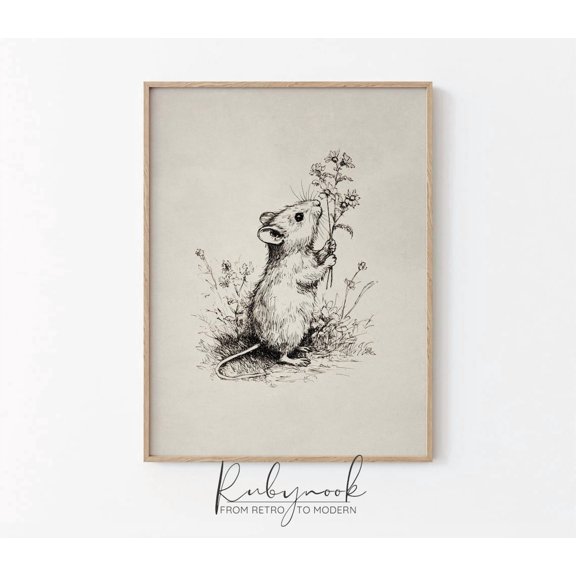 Whimsical Mouse Nursery Unframed Paper Print