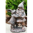 thumbnail image 1 of Whimsical Mr Gnome Dancing With Hare Rabbit Fairy Garden Figurine Decor Accent, 1 of 9