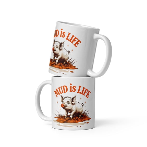 Whimsical Mud is Life Mug – Playful Pig