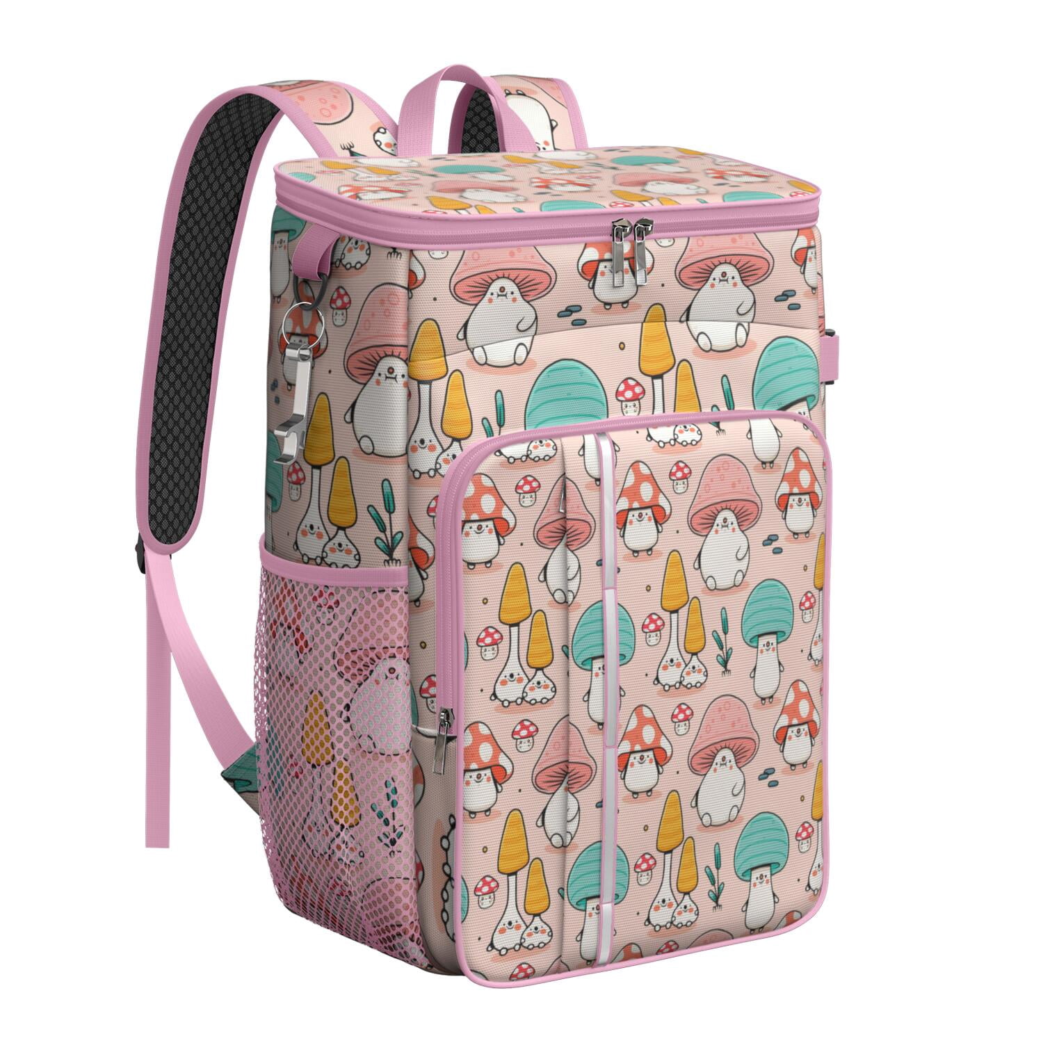 Whimsical Mushroom Cooler Backpack - 20L Insulated Leakproof Lunch ...