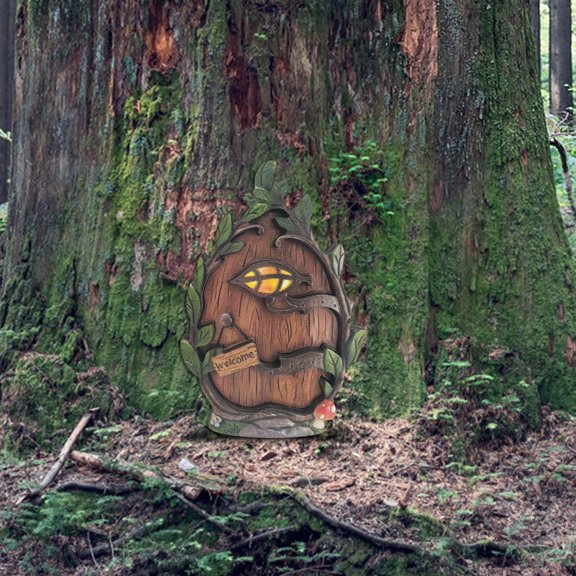 Whimsical Mushroom Shaped Wooden Door Decoration for Home Staircase Bedroom and Garden Adds Fairy Tale Charm to Your Living Space