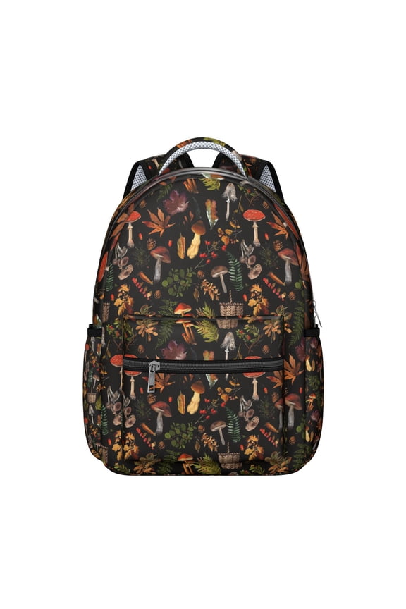 Whimsical Mushroom Students Backpack Vintage Boho Magical Forest Mushrooms Psychedelic Trippy Cottagecore School Bag