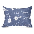 thumbnail image 1 of Whimsical Music Notes Soft Plush Pillow Cover, Zippered Design, Comfortable for Bedroom and Sofa, 1 of 9