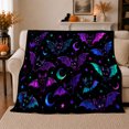 thumbnail image 1 of Whimsical Nocturnal Bat Celestial Stars Design, Playful Celestial Art Scene, Warm Flannel Blanket for Living Room and Bedroom, Celestial Art Lovers Housewarming Gift, Fantasy Home Decor, 1 of 8