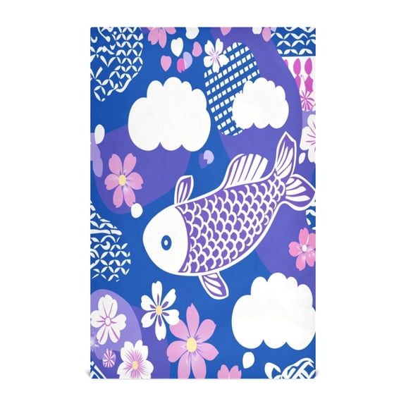 Whimsical Oceanic Floral Kitchen Towels Set of 4 Tea Towels for Kitchen Decorative Waffle Dishcloths 28x18in
