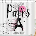 thumbnail image 1 of Whimsical Paris Shower Curtain with Cat, Treeand Moon Design, 1 of 5