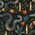 thumbnail image 1 of Whimsical Peel and Stick Wallpaper Serene Snake Floral Candles Black apples Wall Mural 23.6in x 9.8ft Self Adhesive Removable Wall Paper Renter Friendly Wallpaper for Kids Bedroom Studio, 1 of 8