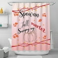 thumbnail image 1 of Whimsical Pink Autumn Leaves Shower Curtain with Pumpkin - Cozy Fall Bathroom Decor, 1 of 5