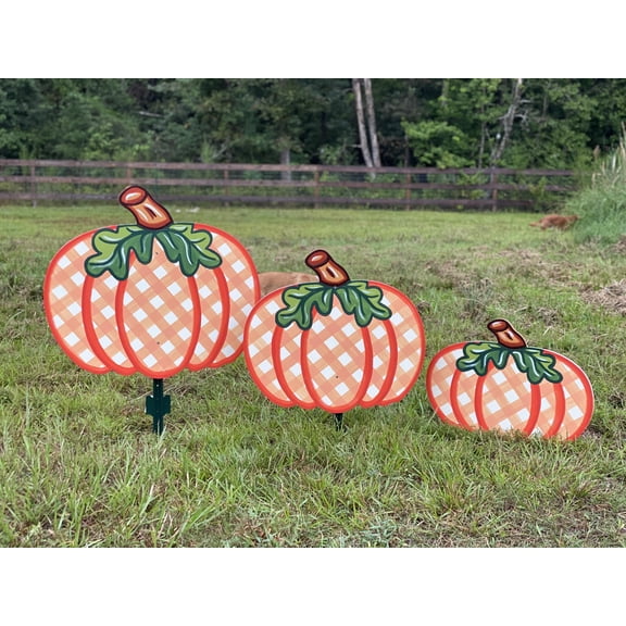 Whimsical Plaid Fall Pumpkin