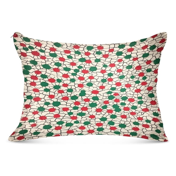 Whimsical Polka Dots 20x40" Plush Pillow Case, Zippered Bed Pillow Cover for All Seasons Use